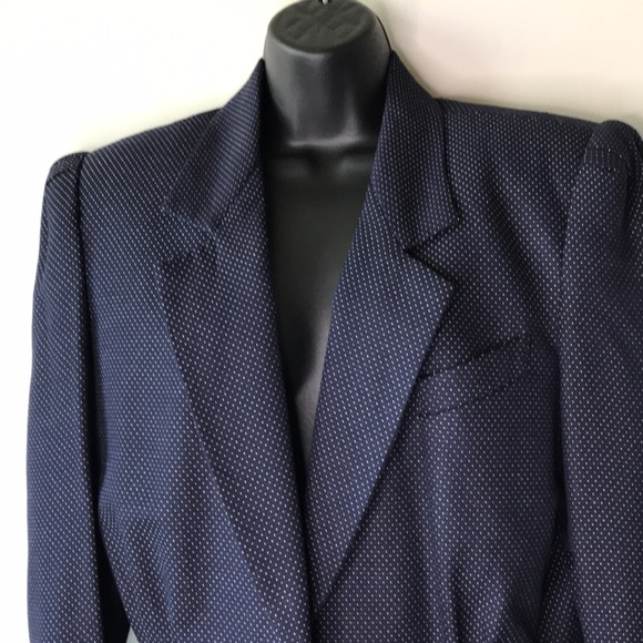 Vintage Polka Dot Peplum Blazer with Shoulder Pads - Picture 10 of 16